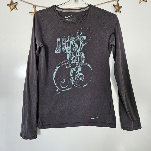 Nike Girls XLarge Y2K Rare Just Do It Graphic Tshirt 100% Cotton Groovy Artsy - Picture 1 of 9